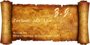 Zerbes Júlia névjegykártya